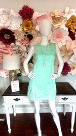 Mint Sleeveless Dress White bottom detail