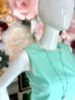 Mint Sleeveless Dress White bottom detail