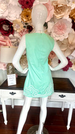 Mint Sleeveless Dress White bottom detail