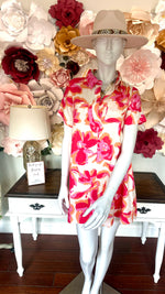Pink floral Collared Dress