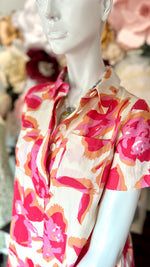 Pink floral Collared Dress