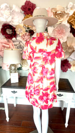 Pink floral Collared Dress
