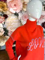 Sunkissed Orange Embroidered Sweater