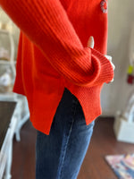 Sunkissed Orange Embroidered Sweater