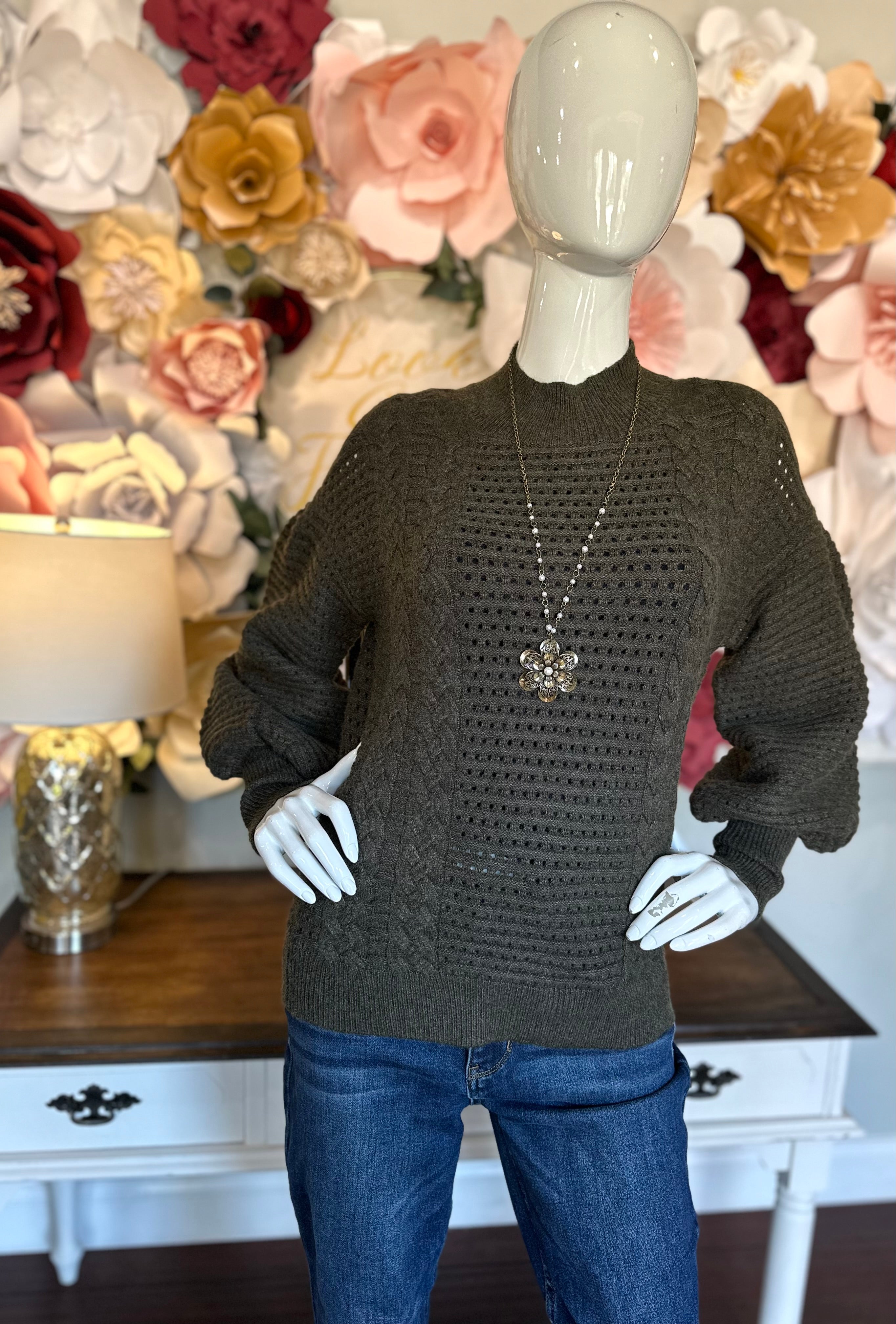 Dark Green Turtleneck Sweater