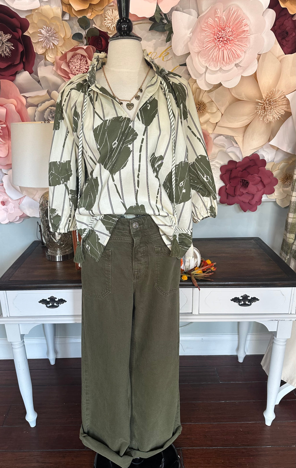 Free People Brand Army Palmer Cuffed jean