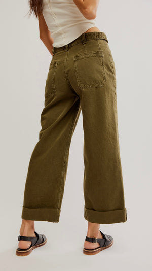 Free People Brand Army Palmer Cuffed jean