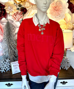 Red Merry Crewneck Fleece