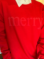 Red Merry Crewneck Fleece