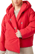 Free People Red Puffer Coat