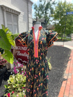 Black Mix Floral Midi Dress