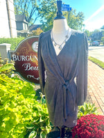 Charcoal V-Neck Dress