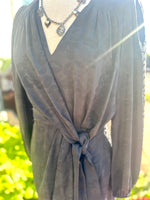 Charcoal V-Neck Dress