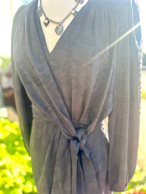Charcoal V-Neck Dress