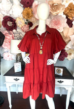 Rust Tiered Dress (XL-2XL)