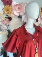 Rust Tiered Dress (XL-2XL)
