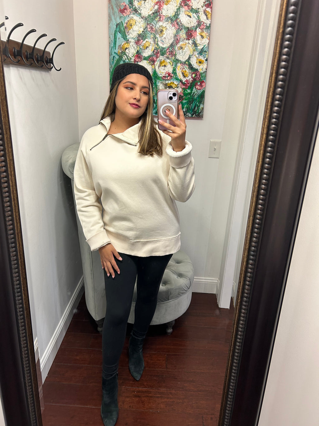 Free People Tea 1/2 Zip Pullover