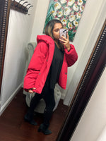 Free People Red Puffer Coat