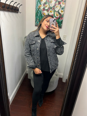 Elan Brand Black Wash Quilted Jacket