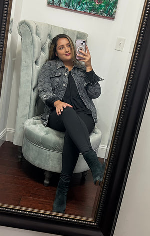 Elan Brand Black Wash Quilted Jacket