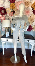 Grey Off Shoulder Jumpsuit