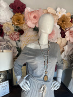 Grey Off Shoulder Jumpsuit