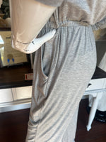 Grey Off Shoulder Jumpsuit