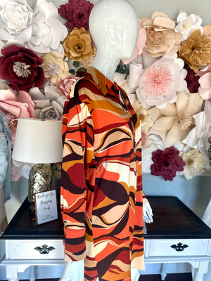 Terracotta Satin Dress