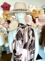 Halter Satin Floral Maxi Dress