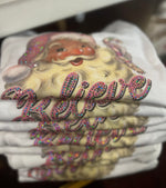 Spangle Pink Santa Believe
