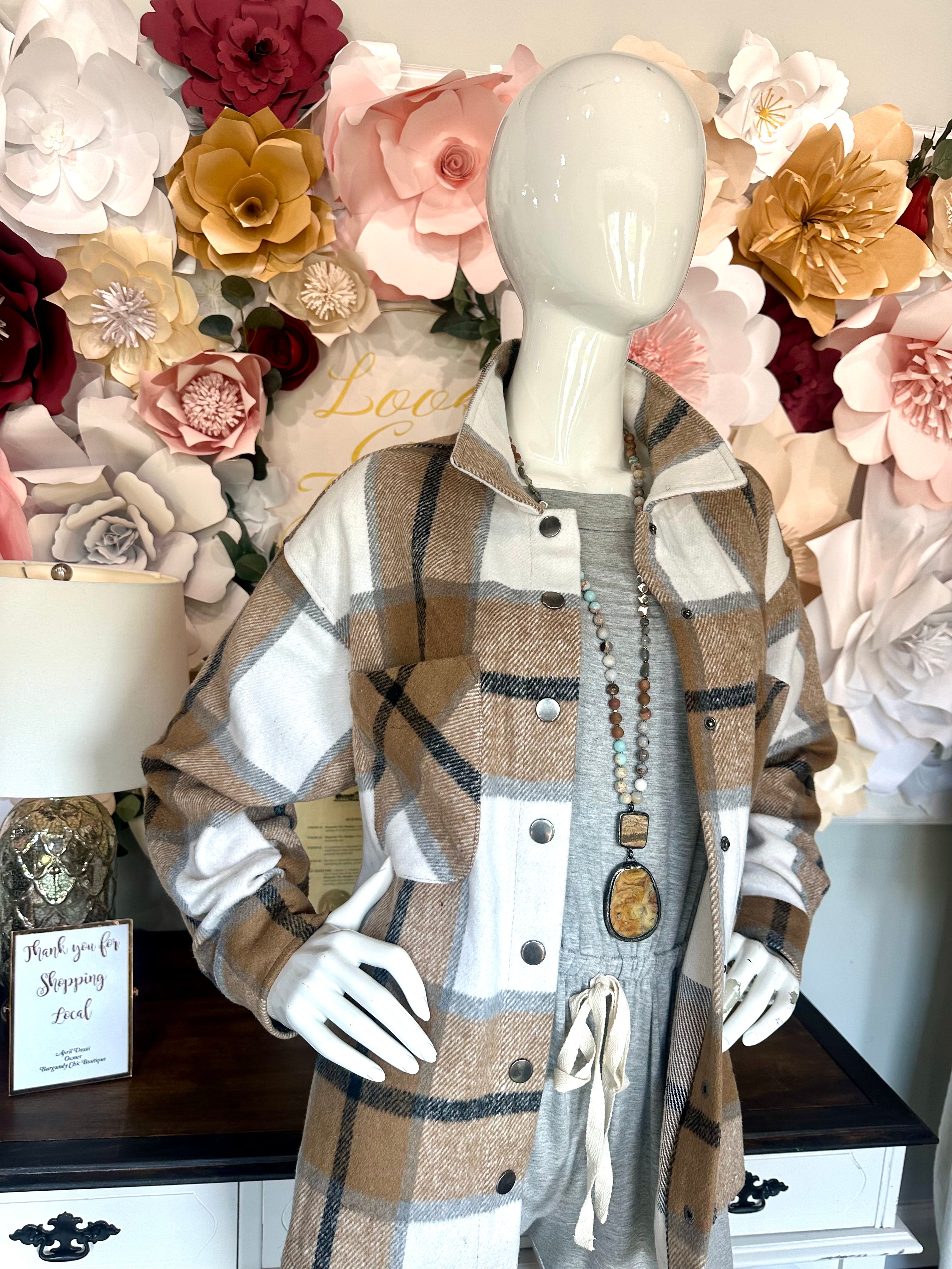 Mocha Button Down Jacket