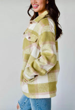 Green, Tan, Cream Plaid Shacket