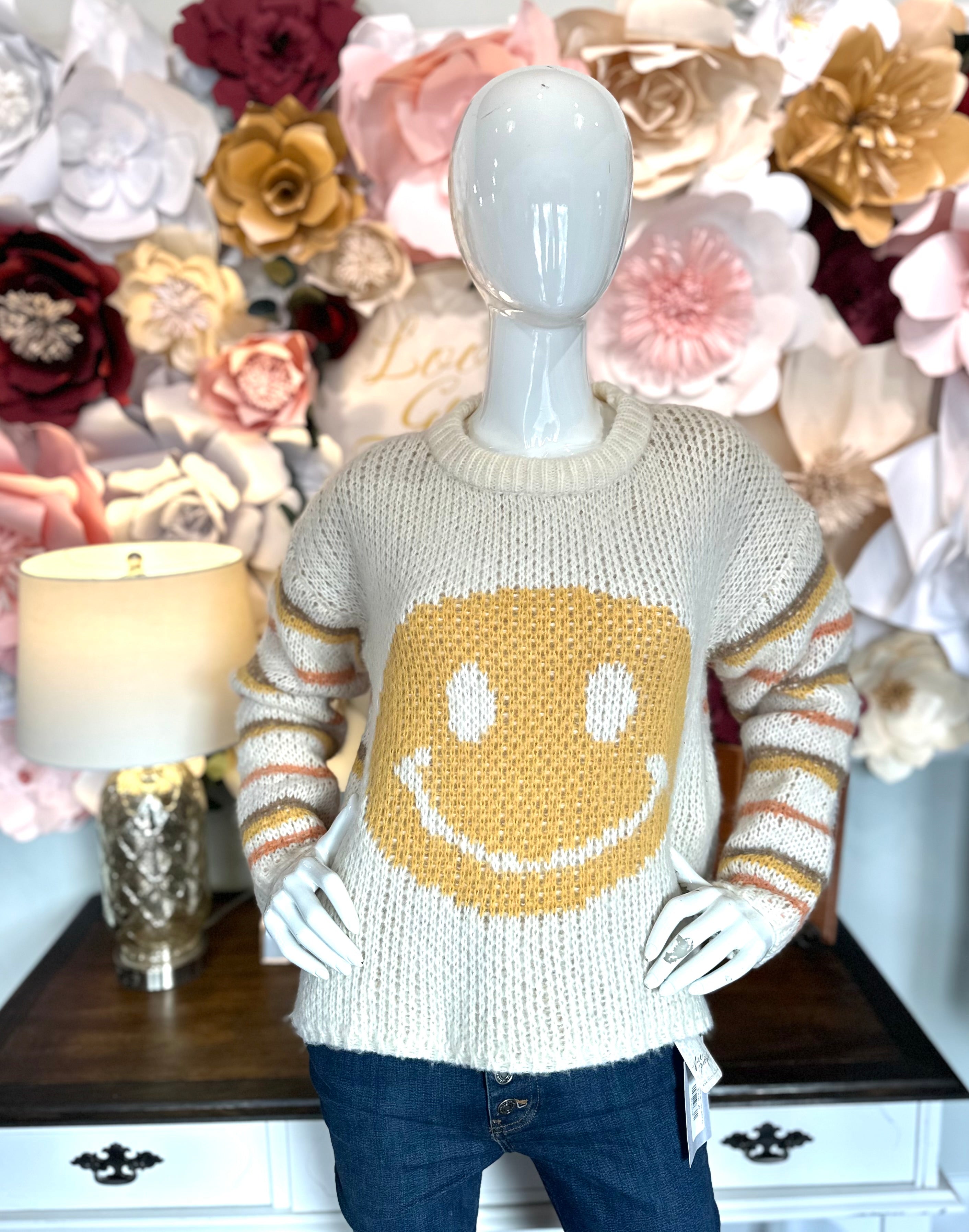 Smiley Face Patterned Sweater