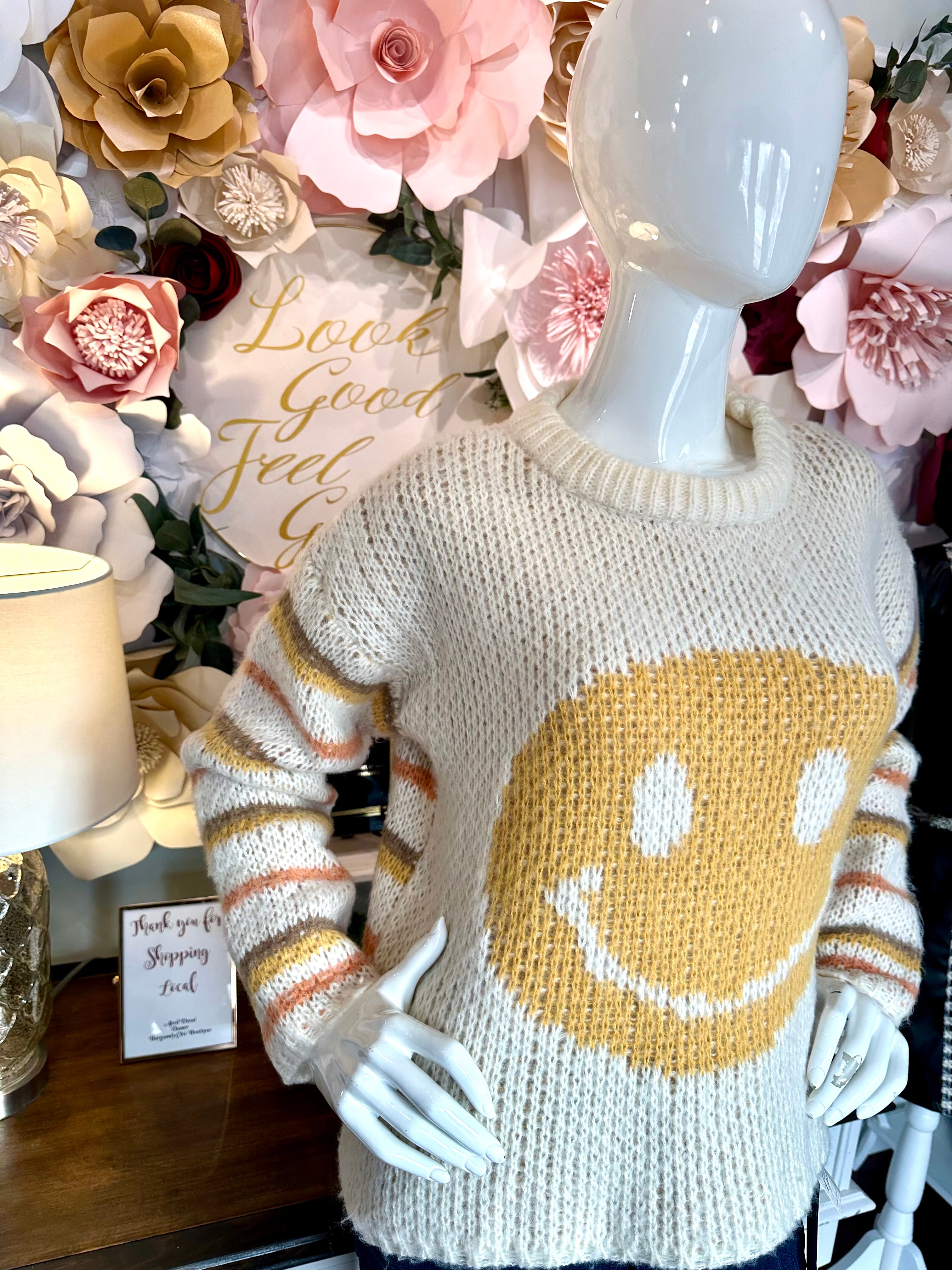 Smiley Face Patterned Sweater