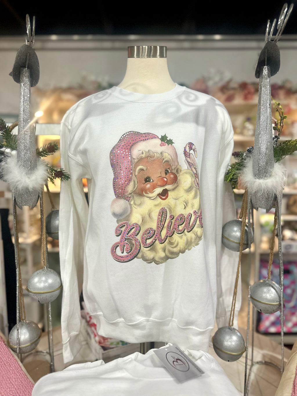 Spangle Pink Santa Believe