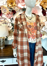 Brown Mixed Plaid Long Flannel