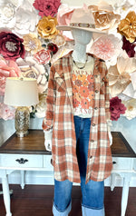 Brown Mixed Plaid Long Flannel