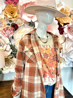 Brown Mixed Plaid Long Flannel