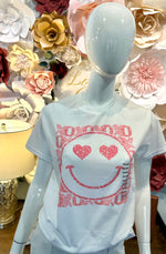 White XOX Smiley Tee
