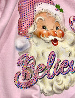 Spangle Pink Santa Believe
