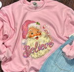 Spangle Pink Santa Believe