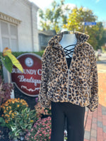Leopard Print Fleece zip up