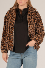 Leopard Print Fleece zip up