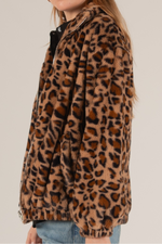 Leopard Print Fleece zip up