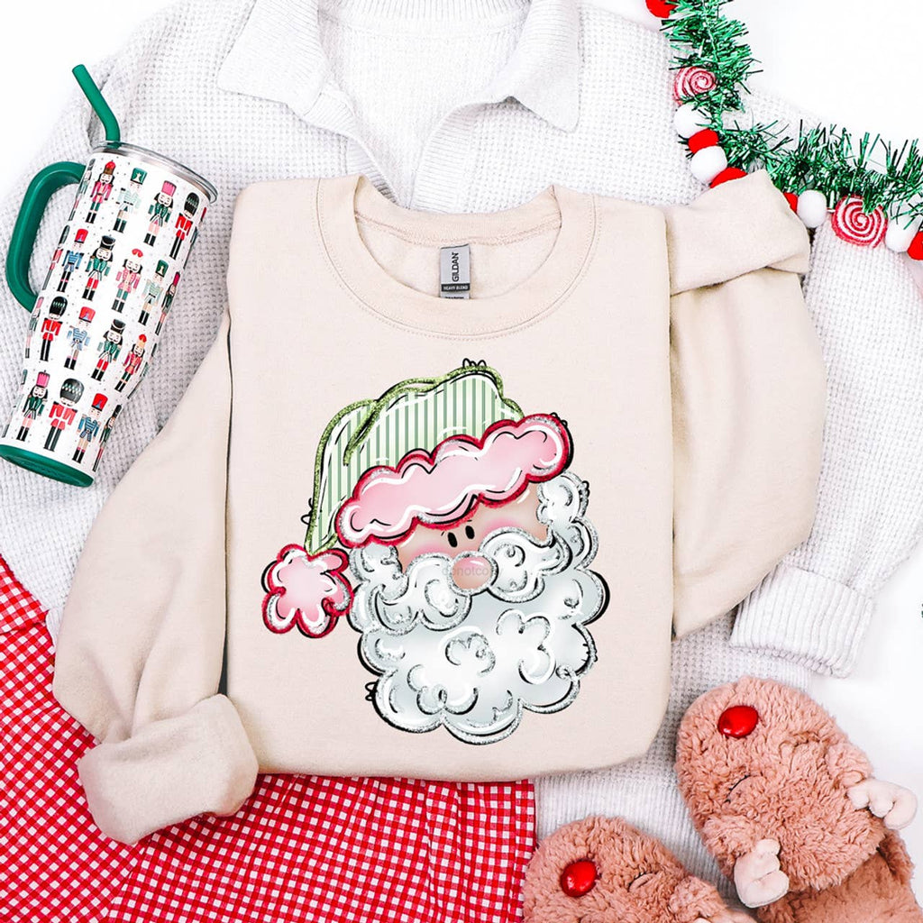 Beige Retro Santa Sweatshirt