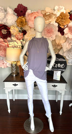 Lavender Sleeveless Top with Ruffle Detail