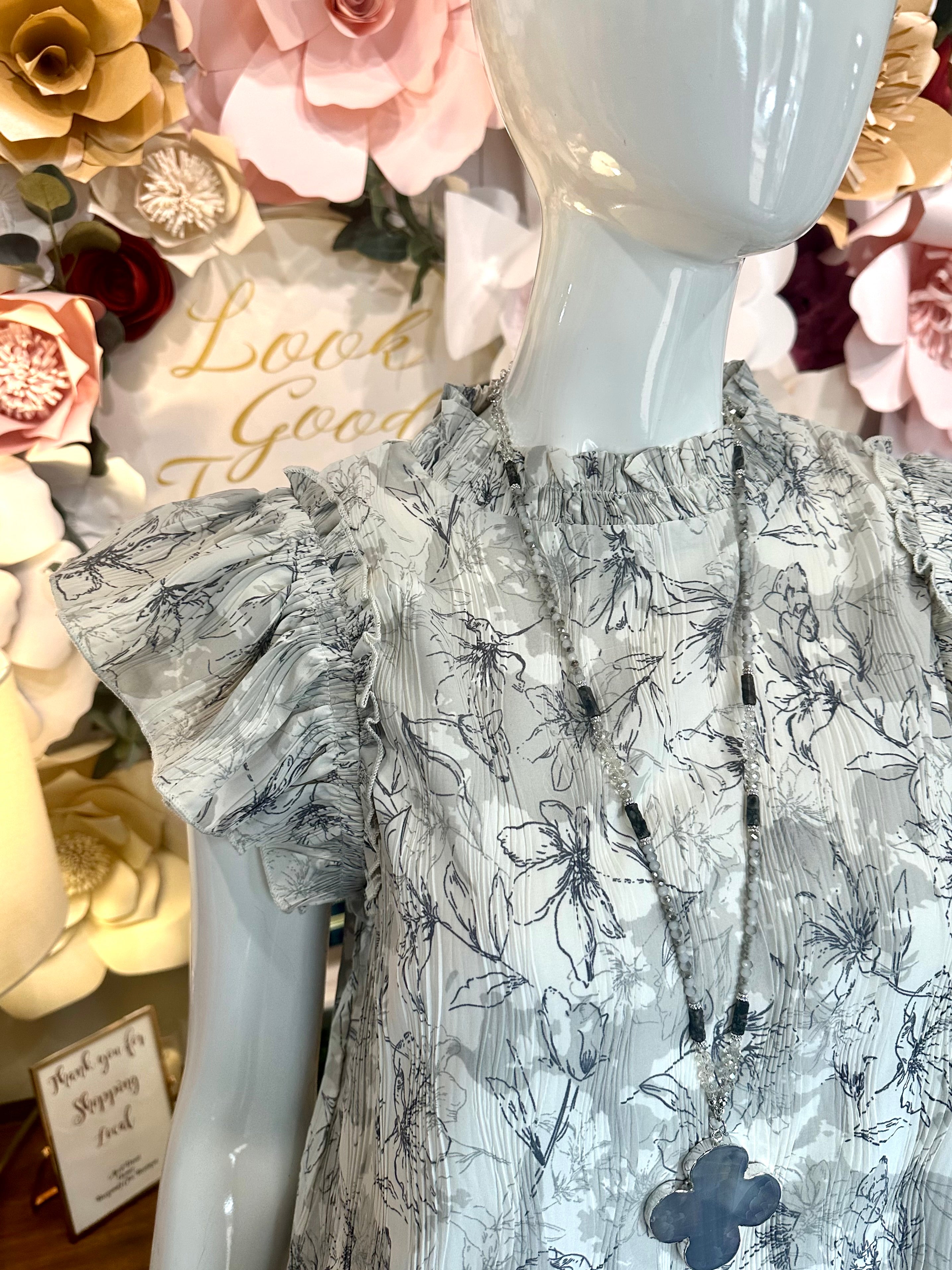 Grey Floral printed Dress