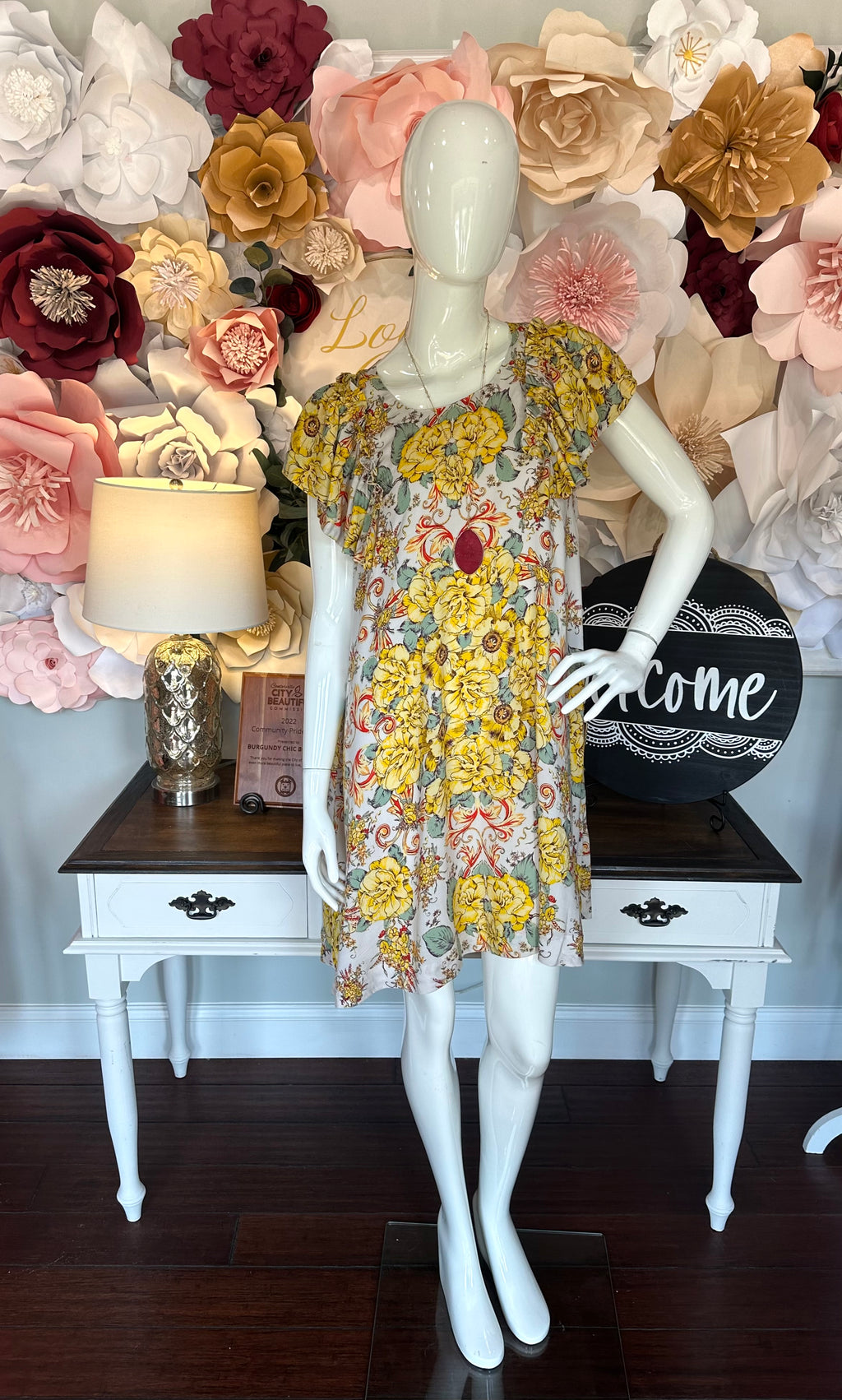 Free People Yellow Tea Combo Dress