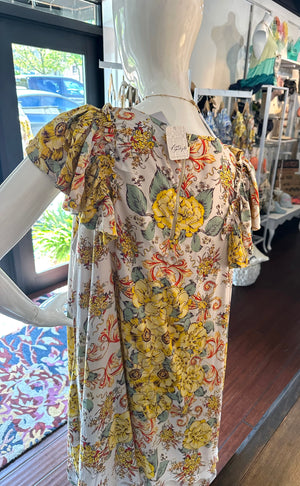 Free People Yellow Tea Combo Dress