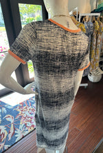 Multi color Navy Dress with Orange Detail